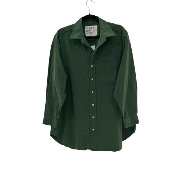 Frank & Eileen Mackenzie Green Flannel Shirt One Size 100% Cotton Button Front - Picture 2 of 12